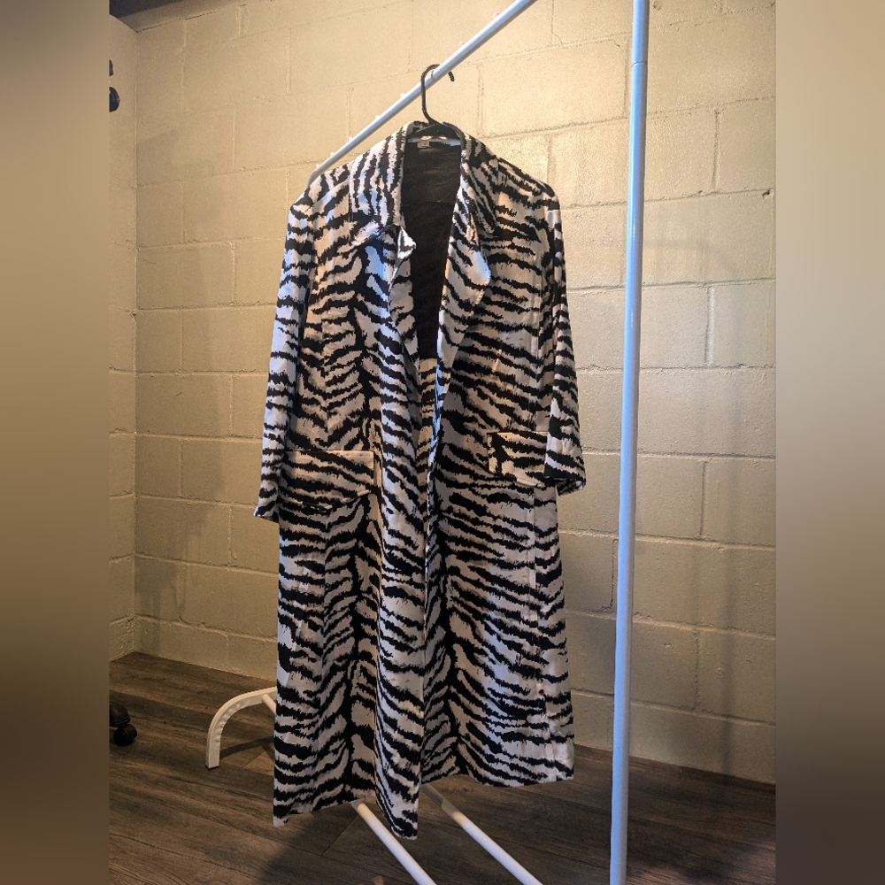 Oversized Zebra Print Trench